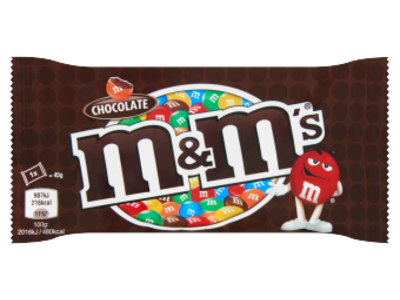 M&M CHOCOLADE SINGLE 45 gram 24 stuks