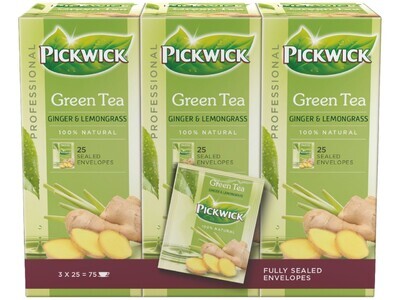 PW TEA PROF GREEN TEA GINGER & LEMONGRASS 3 x 25 x 1,5 gram