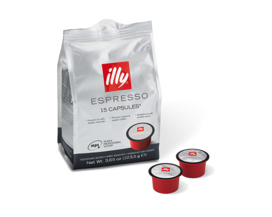 MPS illy DONKER ESPRESSO ZWART 6 x 15 stk.