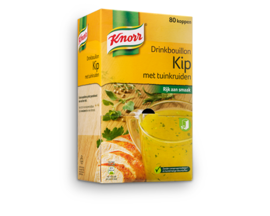 KNORR DRINKBOUILLON KIP/TUINKRUIDEN 80 zakjes per verpakking