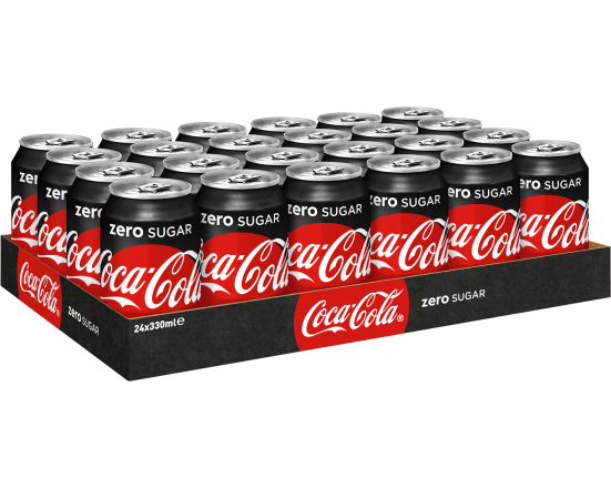 COCA COLA ZERO blik sleek  tray 24 st 33 cl