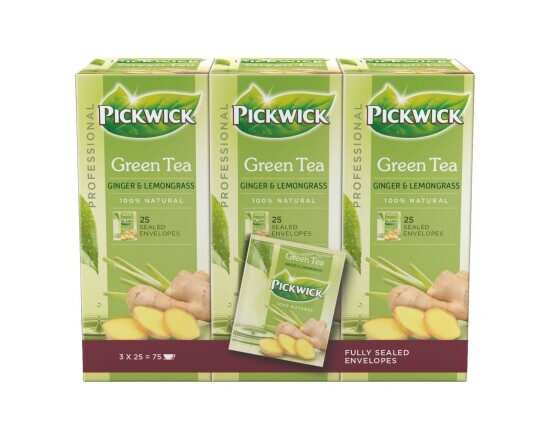 PW TEA PROF GREEN TEA GINGER & LEMONGRASS 3 x 25 x 1,5 gram