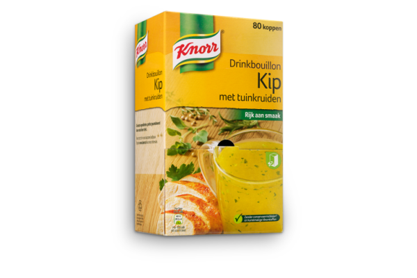 KNORR DRINKBOUILLON KIP/TUINKRUIDEN 80 zakjes per verpakking