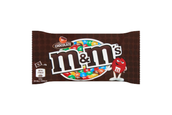 M&M CHOCOLADE SINGLE 45 gram 24 stuks